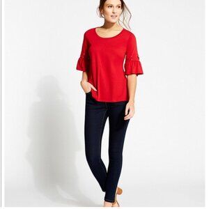 Michael Kors Women's Designer Selma Skinny Jeans Size 12P Logo Dark Wash Blue